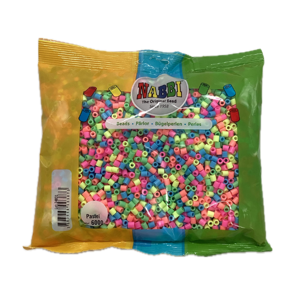 NABBI Rörpärlor - 6000 st, Pastell mix