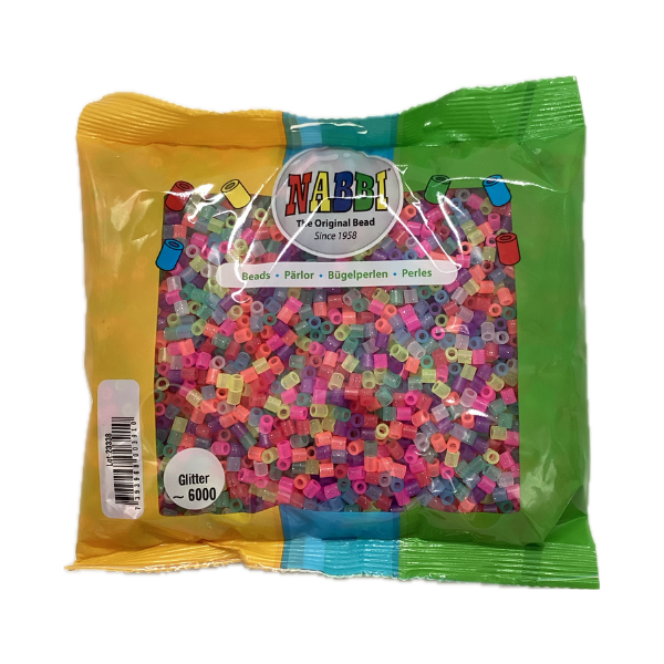 NABBI Rörpärlor - 6000 st, Glitter mix