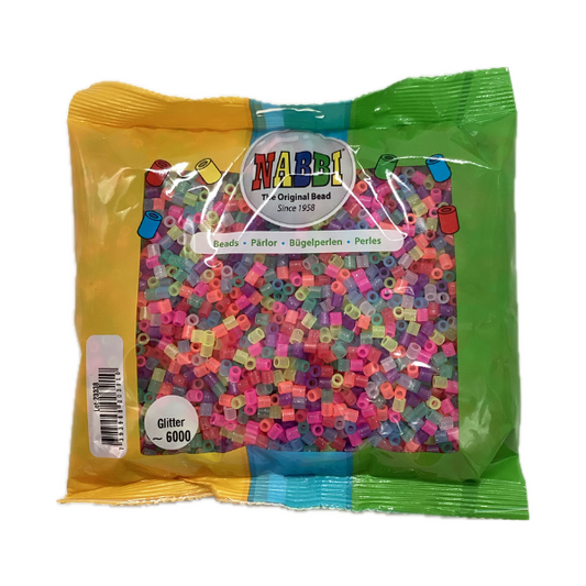 NABBI Rörpärlor - 6000 st, Glitter mix