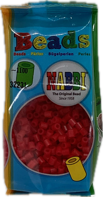 NABBI Rörpärlor standard - 1100 st, röd 32231
