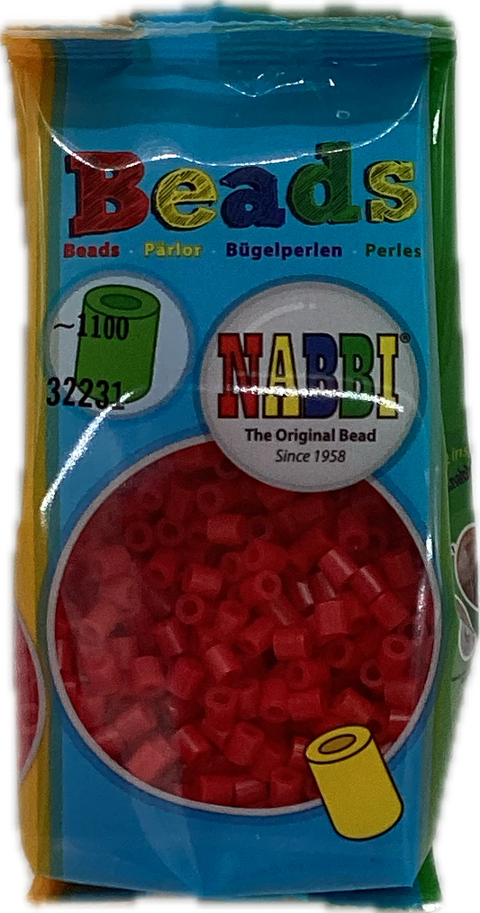 NABBI Rörpärlor standard - 1100 st, röd 32231