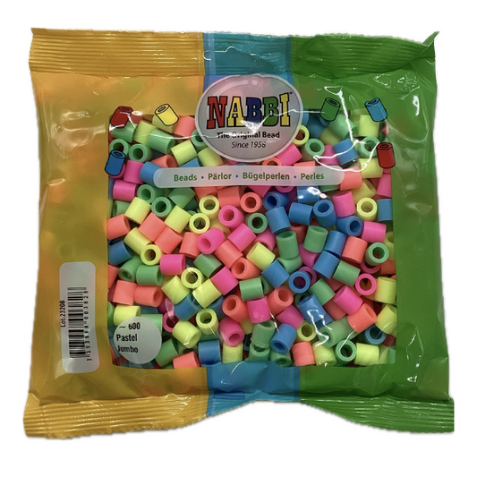 NABBI jumbopärlor  - Pastell mix, 600 pärlor